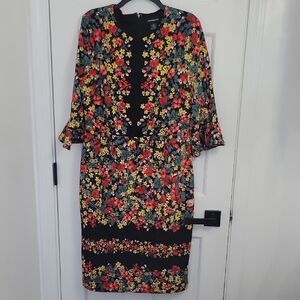 NEW Liz Claiborne Elegant Black and Red Long Sleeve Dress (Size: 14)